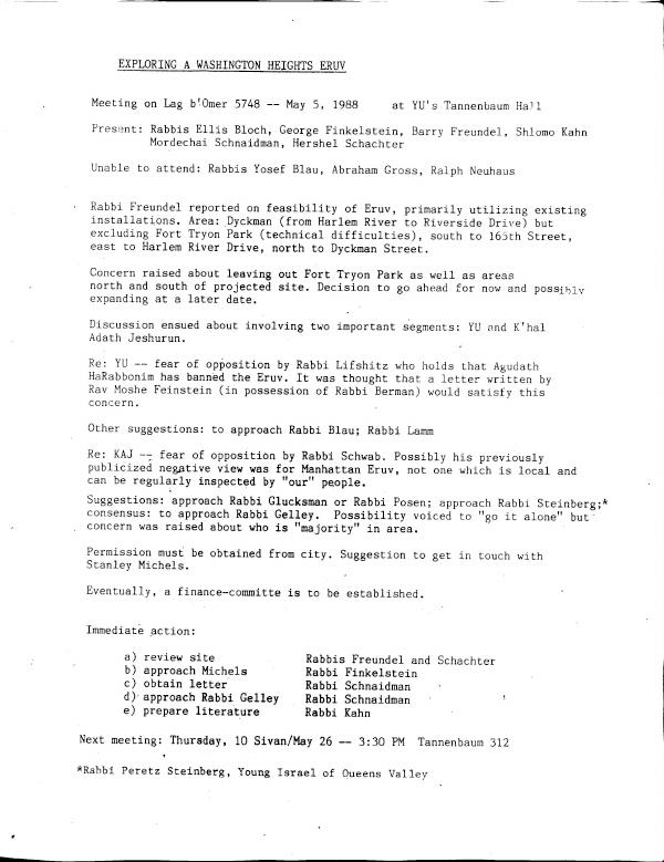 Eruv Construction Meeting 1988