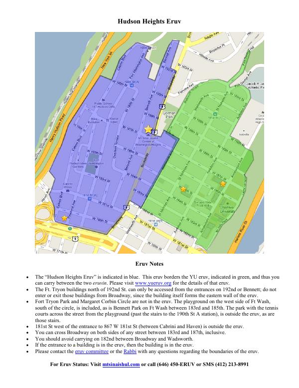 Hudson Heights eruv map