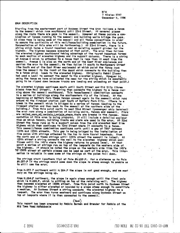 Description of the old Manhattan Eruv